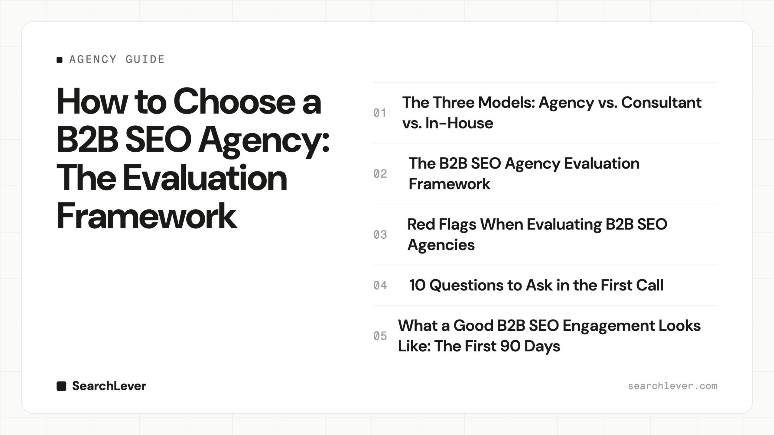 How to Choose a B2B SEO Agency: The Evaluation Framework — SearchLever