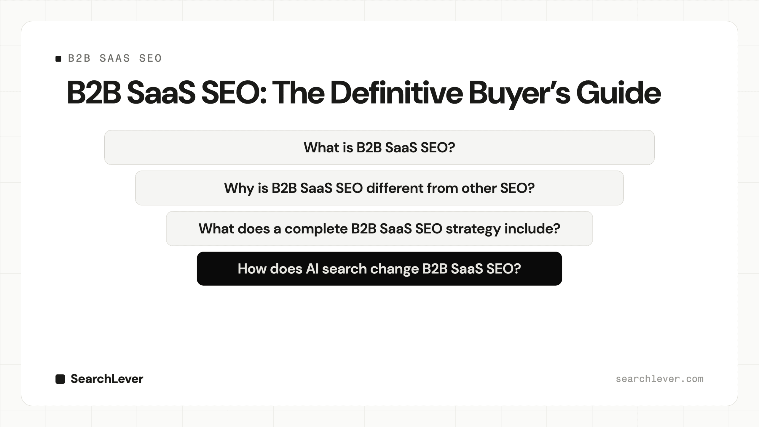B2B SaaS SEO: The Definitive Buyer's Guide — SearchLever